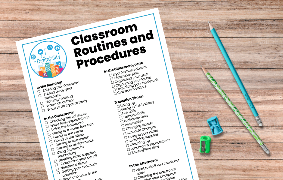 Digitability Free Resource | Routines and Procedures