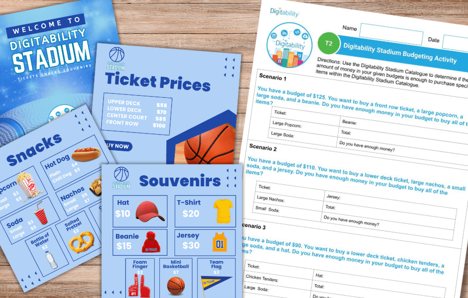 Digitability Free Resource | March Madness Basketball-themed Budgeting Activity