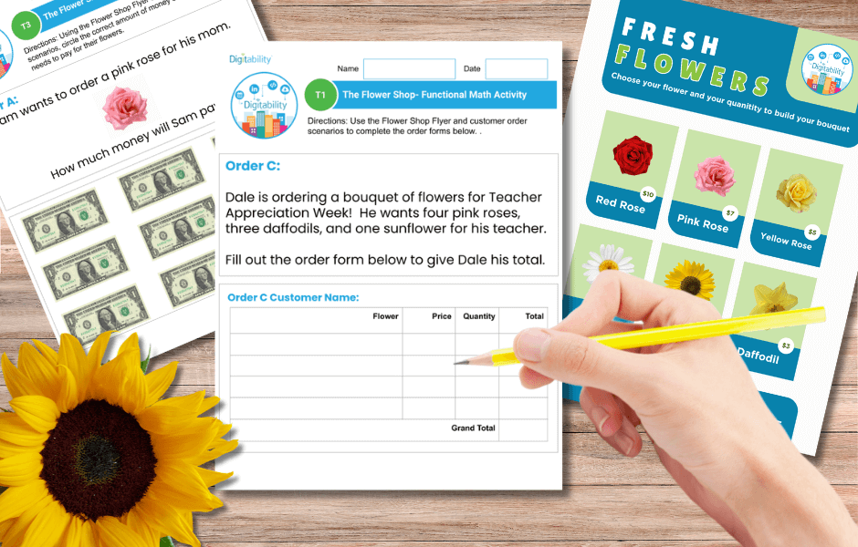 Digitability Free Resource | Flower Shop Financial Literacy Lesson