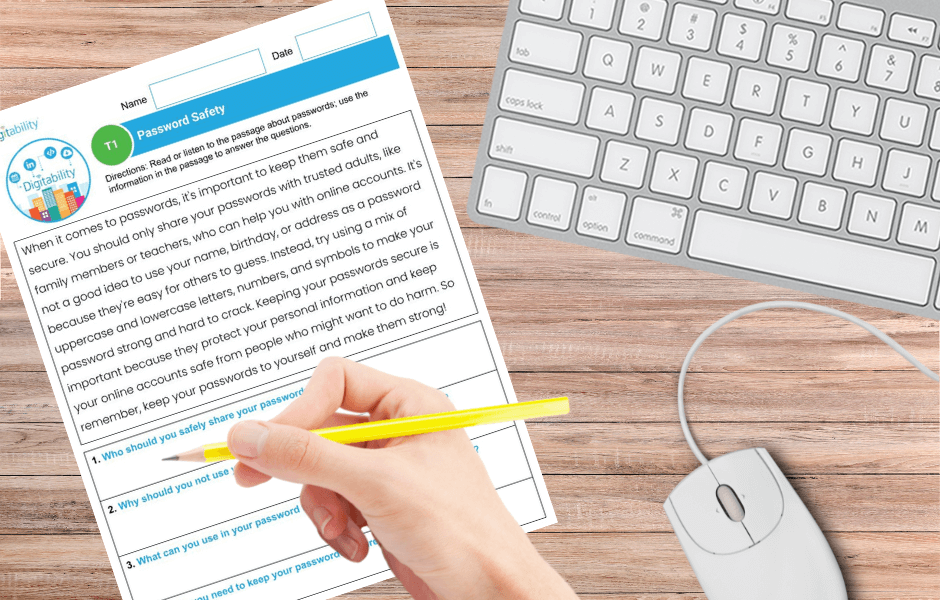 Digitability Free Resource | Password Safety Lesson